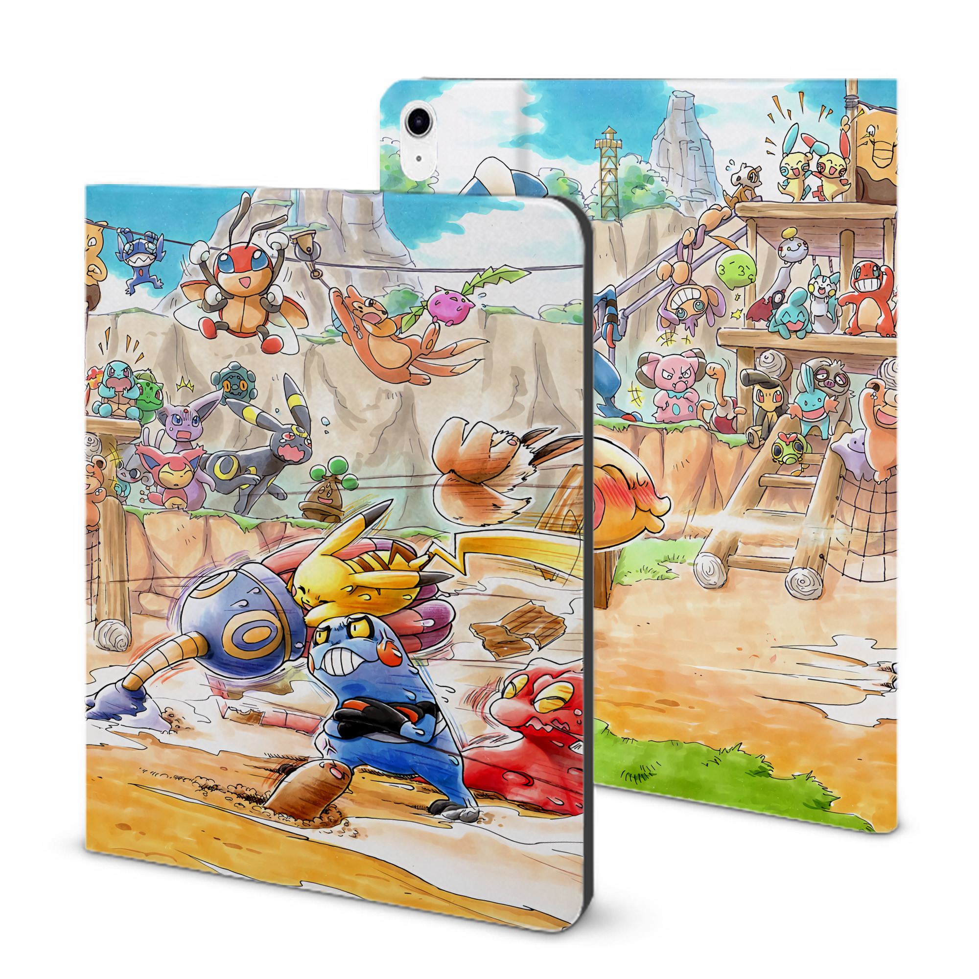 （画像用） ポケットモンスター Pokémon IPad ケース ブック型 PUレザー TPU 耐衝撃 軽量 薄型 ペン収納なし 全面保護 IPad 各モデル対応
